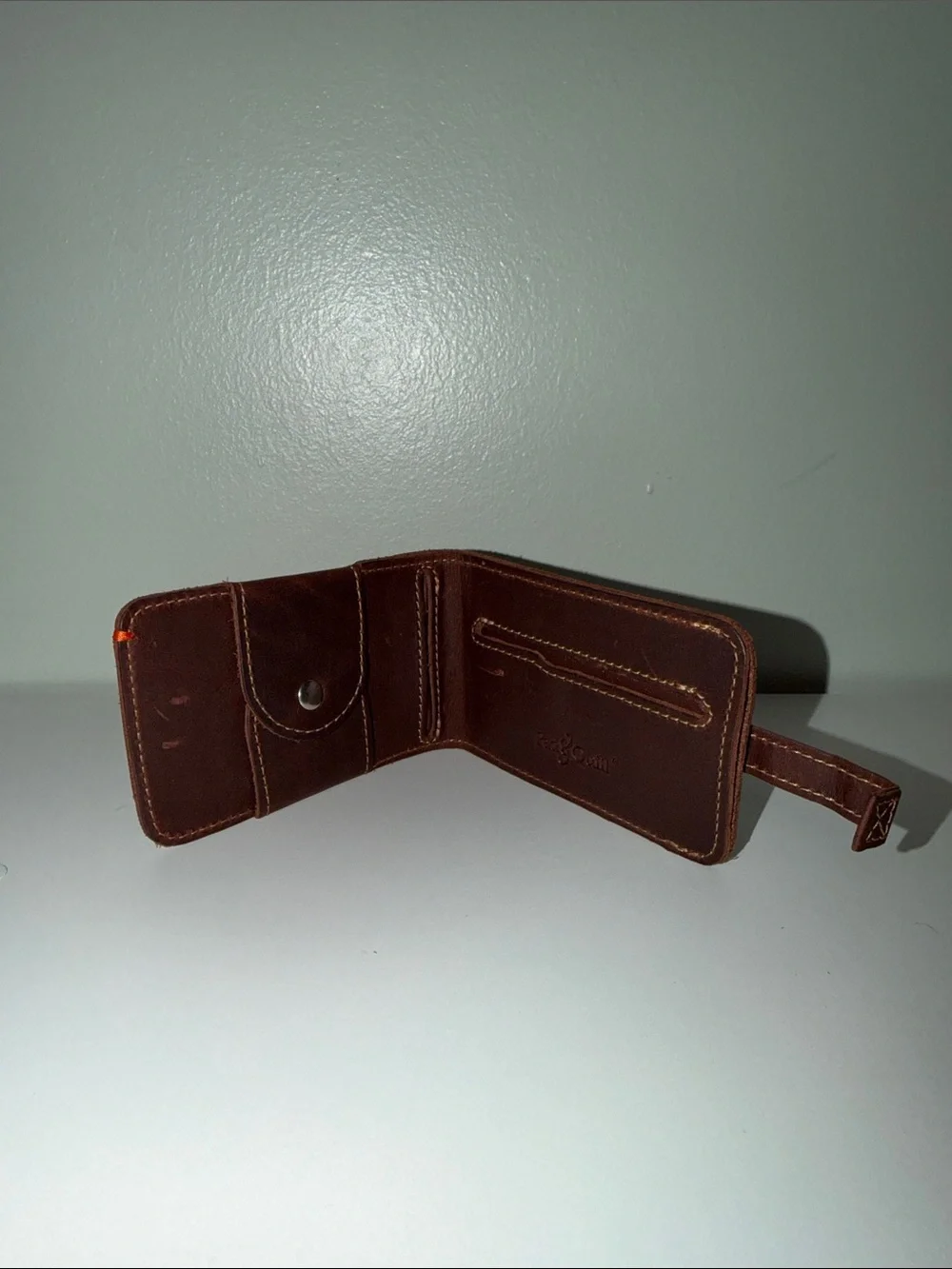 Pad & Quill Brown Slim Leather Zip Card & Key Holder